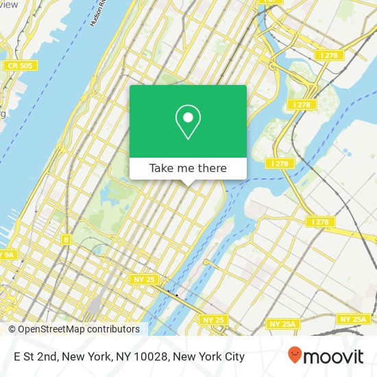 Mapa de E St 2nd, New York, NY 10028