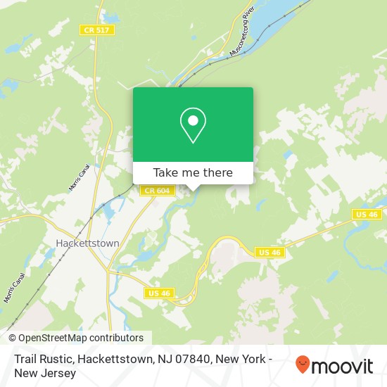 Mapa de Trail Rustic, Hackettstown, NJ 07840