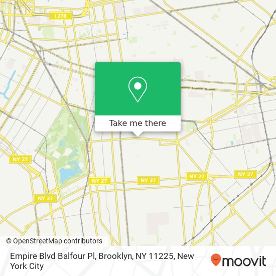 Mapa de Empire Blvd Balfour Pl, Brooklyn, NY 11225