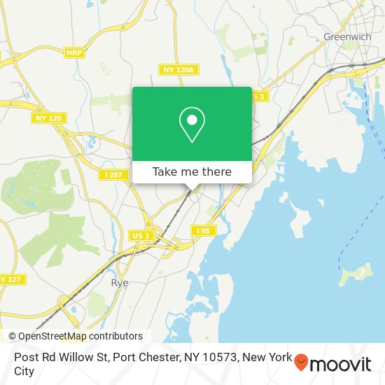 Mapa de Post Rd Willow St, Port Chester, NY 10573