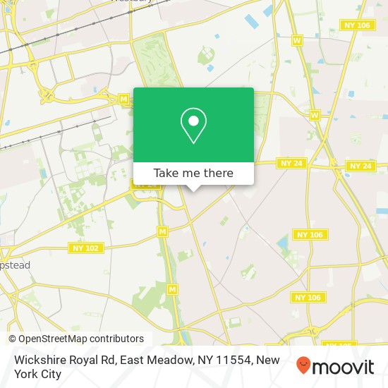 Mapa de Wickshire Royal Rd, East Meadow, NY 11554