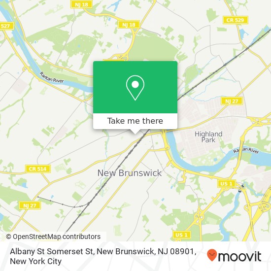 Mapa de Albany St Somerset St, New Brunswick, NJ 08901