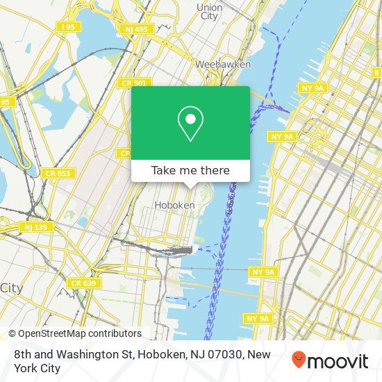 8th and Washington St, Hoboken, NJ 07030 map