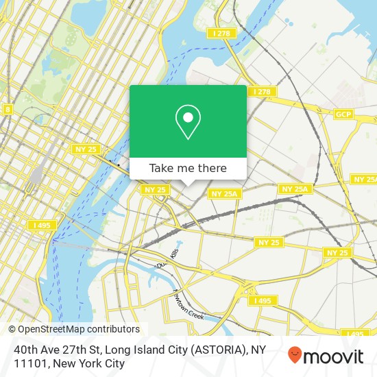 40th Ave 27th St, Long Island City (ASTORIA), NY 11101 map
