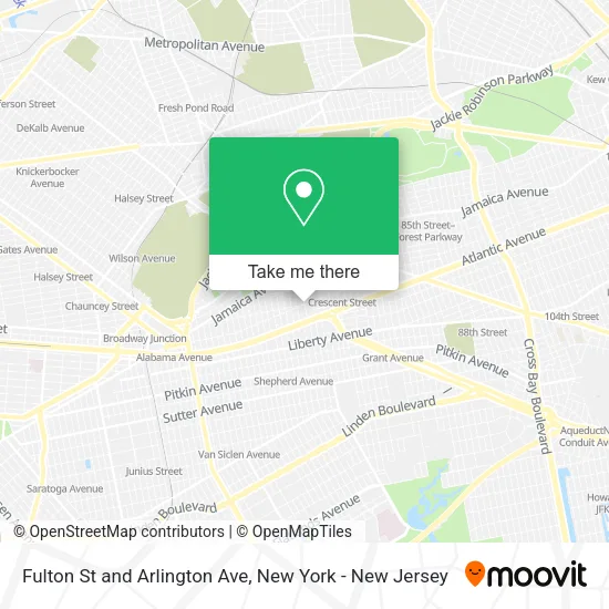 Fulton St and Arlington Ave map