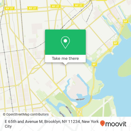 Mapa de E 65th and Avenue M, Brooklyn, NY 11234