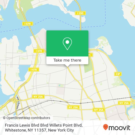 Mapa de Francis Lewis Blvd Blvd Willets Point Blvd, Whitestone, NY 11357