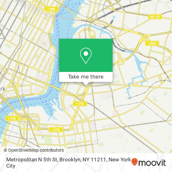 Mapa de Metropolitan N 5th St, Brooklyn, NY 11211