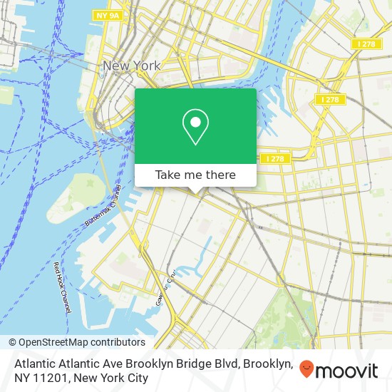 Mapa de Atlantic Atlantic Ave Brooklyn Bridge Blvd, Brooklyn, NY 11201