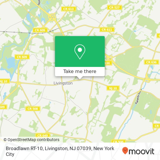 Broadlawn RT-10, Livingston, NJ 07039 map