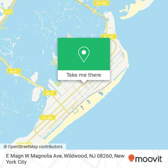 Mapa de E Magn W Magnolia Ave, Wildwood, NJ 08260