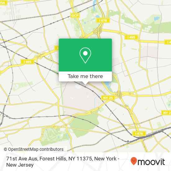 Mapa de 71st Ave Aus, Forest Hills, NY 11375
