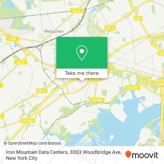 Mapa de Iron Mountain Data Centers, 3003 Woodbridge Ave