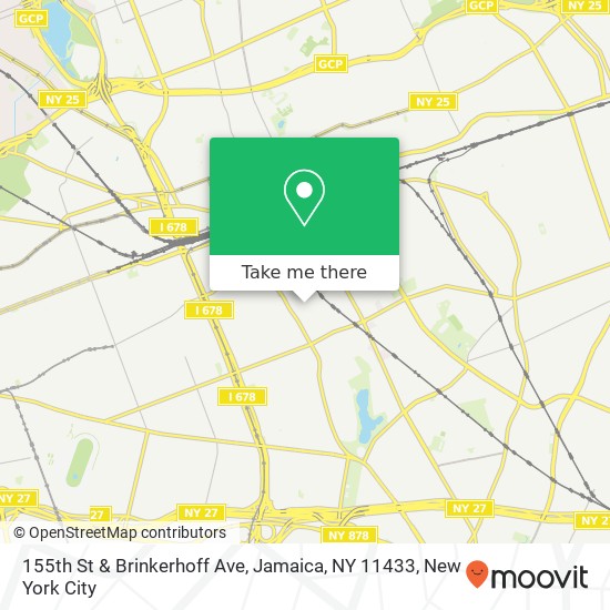Mapa de 155th St & Brinkerhoff Ave, Jamaica, NY 11433