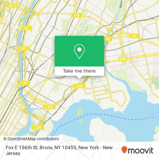 Mapa de Fox E 156th St, Bronx, NY 10455