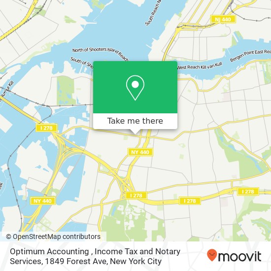 Mapa de Optimum Accounting , Income Tax and Notary Services, 1849 Forest Ave
