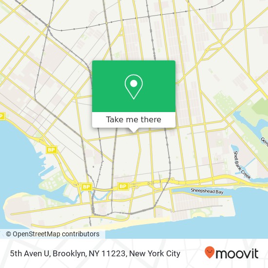 Mapa de 5th Aven U, Brooklyn, NY 11223