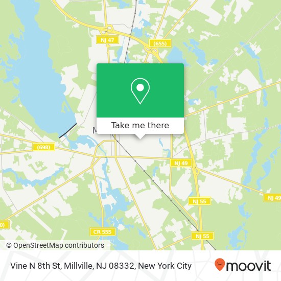 Mapa de Vine N 8th St, Millville, NJ 08332