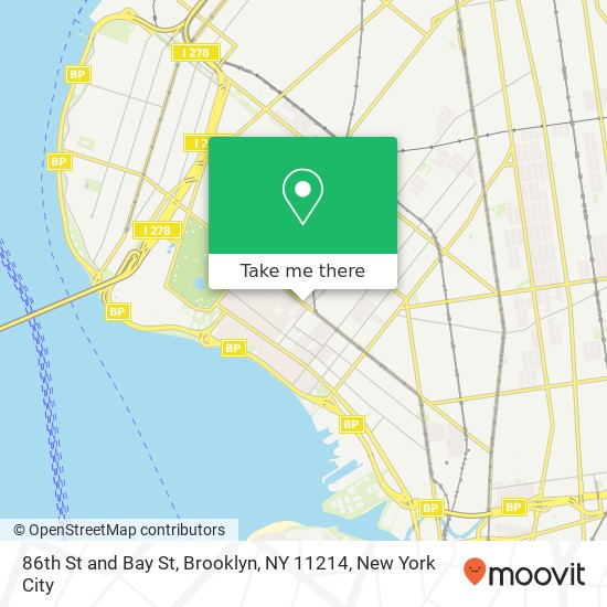 Mapa de 86th St and Bay St, Brooklyn, NY 11214