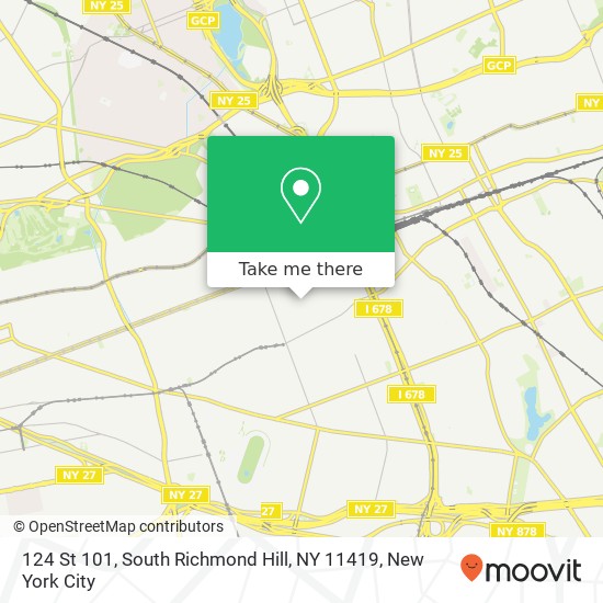 Mapa de 124 St 101, South Richmond Hill, NY 11419