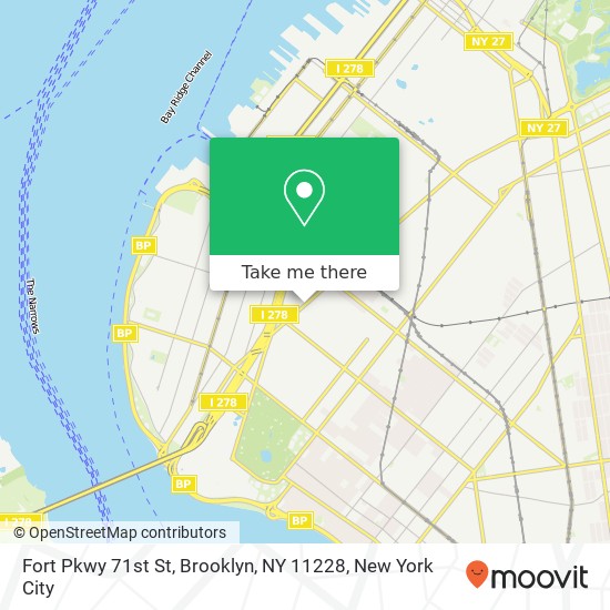 Fort Pkwy 71st St, Brooklyn, NY 11228 map