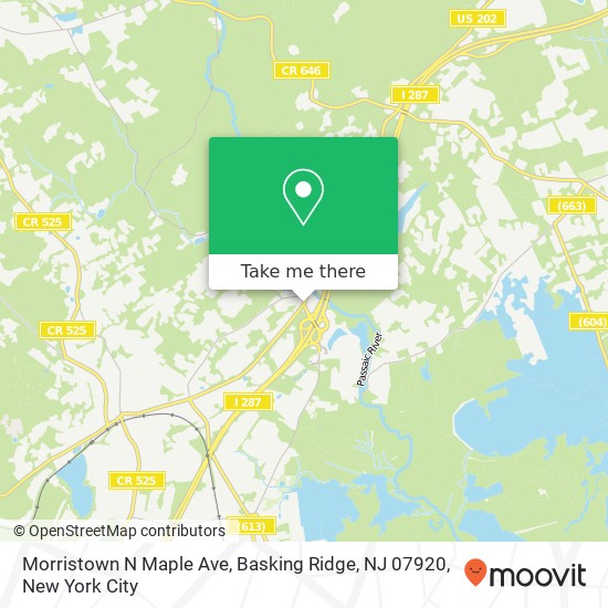Mapa de Morristown N Maple Ave, Basking Ridge, NJ 07920