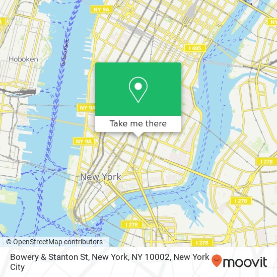 Mapa de Bowery & Stanton St, New York, NY 10002