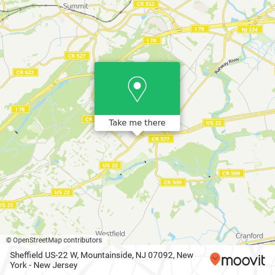 Mapa de Sheffield US-22 W, Mountainside, NJ 07092