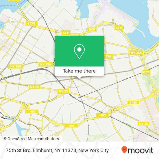 Mapa de 75th St Bro, Elmhurst, NY 11373