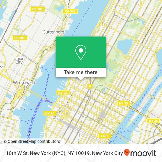 10th W St, New York (NYC), NY 10019 map