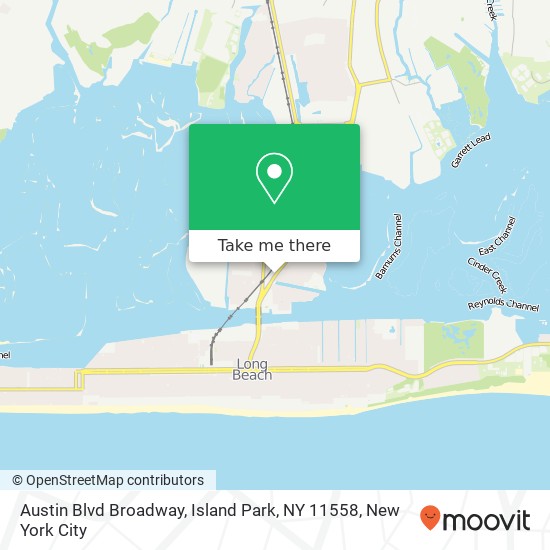 Mapa de Austin Blvd Broadway, Island Park, NY 11558