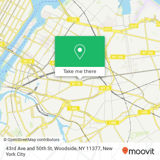 Mapa de 43rd Ave and 50th St, Woodside, NY 11377