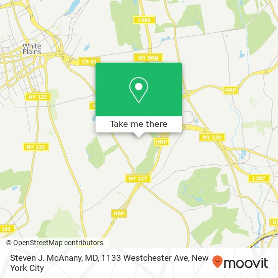 Mapa de Steven J. McAnany, MD, 1133 Westchester Ave