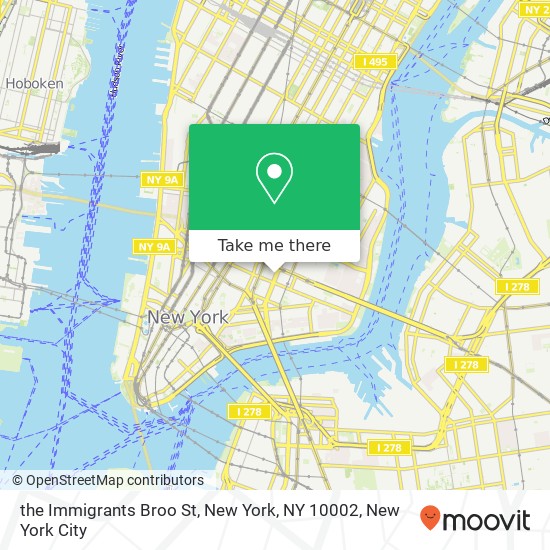 Mapa de the Immigrants Broo St, New York, NY 10002