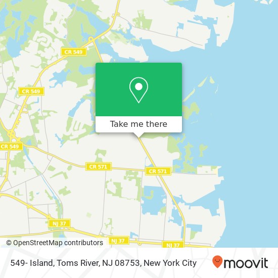 Mapa de 549- Island, Toms River, NJ 08753