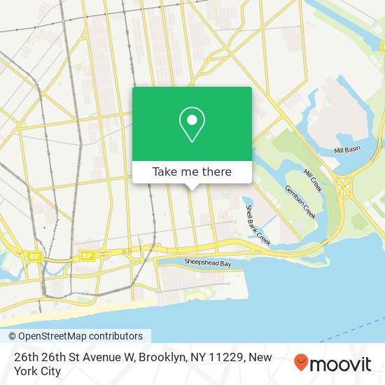 Mapa de 26th 26th St Avenue W, Brooklyn, NY 11229