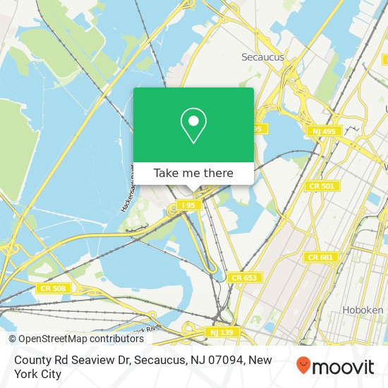 Mapa de County Rd Seaview Dr, Secaucus, NJ 07094