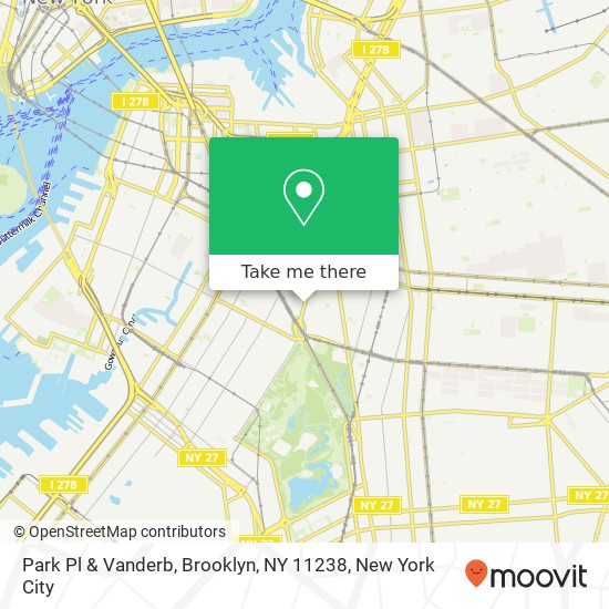 Mapa de Park Pl & Vanderb, Brooklyn, NY 11238