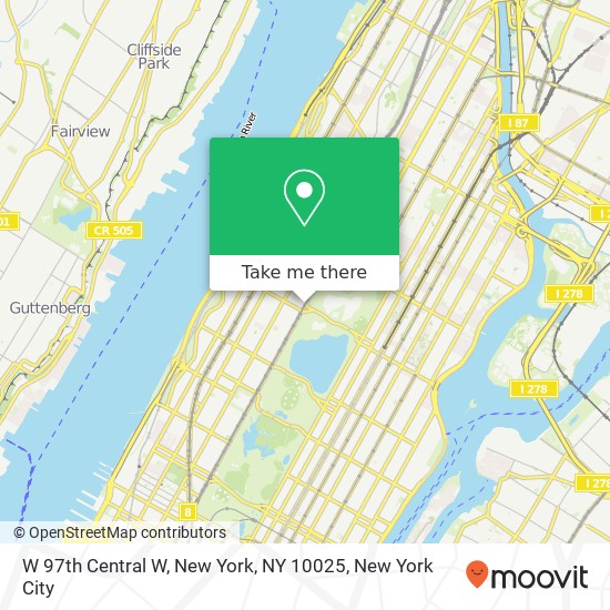 W 97th Central W, New York, NY 10025 map