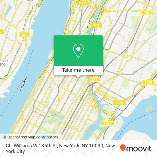 Chi Williams W 135th St, New York, NY 10030 map