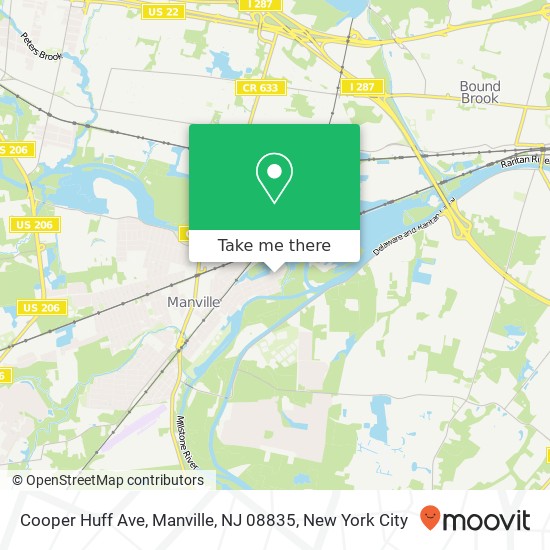 Mapa de Cooper Huff Ave, Manville, NJ 08835