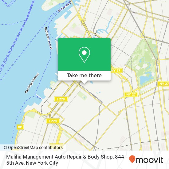 Maliha Management Auto Repair & Body Shop, 844 5th Ave map