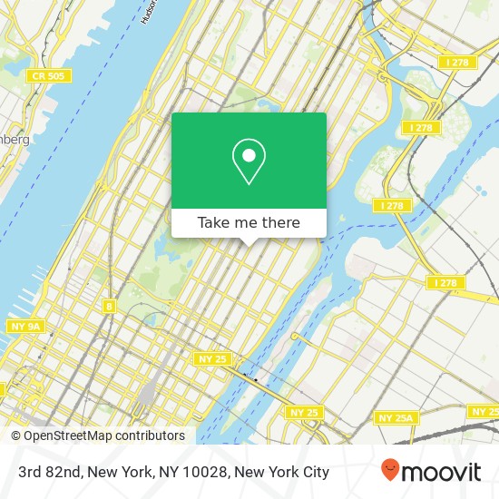 Mapa de 3rd 82nd, New York, NY 10028