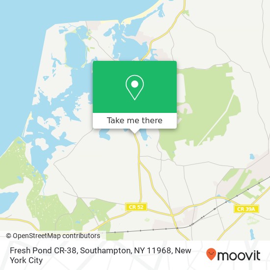 Mapa de Fresh Pond CR-38, Southampton, NY 11968