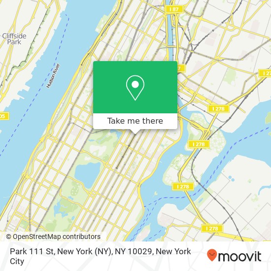 Park 111 St, New York (NY), NY 10029 map