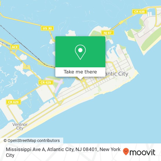 Mississippi Ave A, Atlantic City, NJ 08401 map