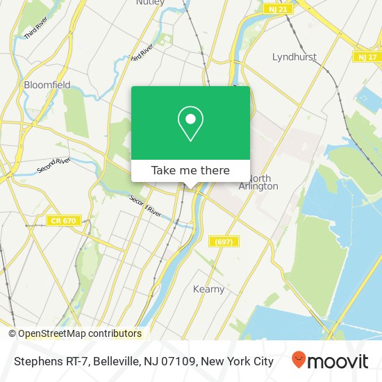 Mapa de Stephens RT-7, Belleville, NJ 07109