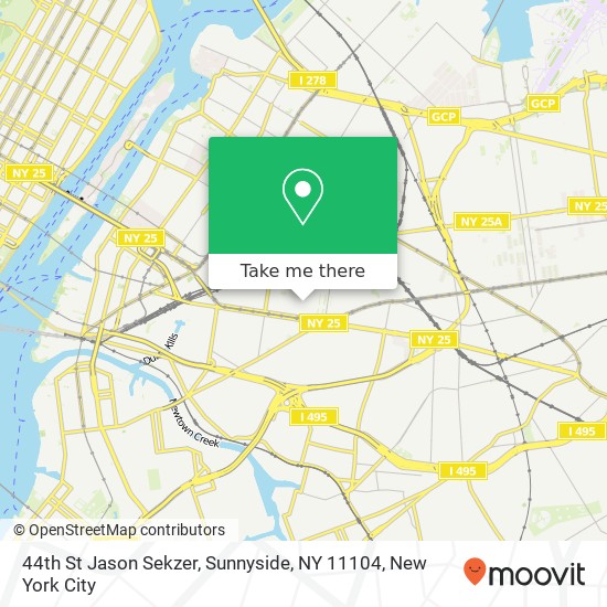 Mapa de 44th St Jason Sekzer, Sunnyside, NY 11104