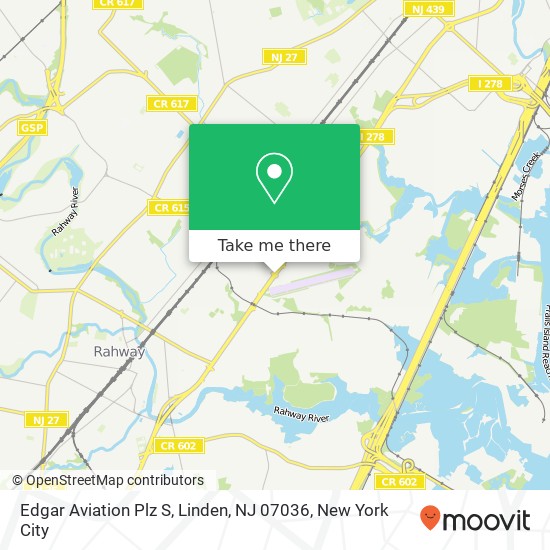 Mapa de Edgar Aviation Plz S, Linden, NJ 07036