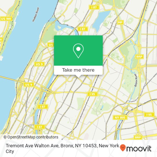 Tremont Ave Walton Ave, Bronx, NY 10453 map